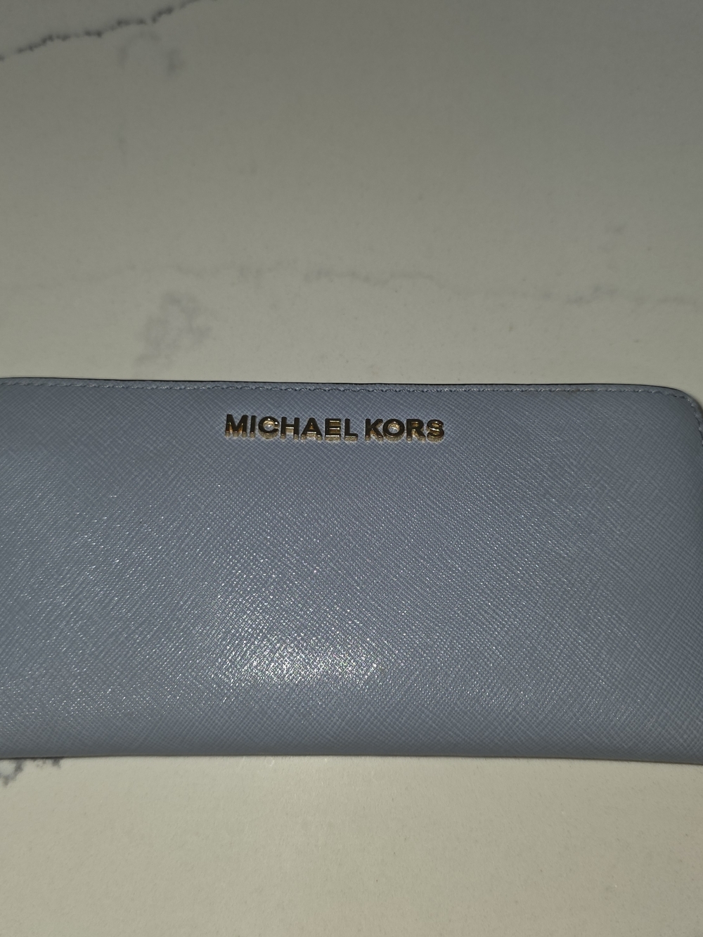 Michael Kors Light Blue Saffiano Leather Wallet